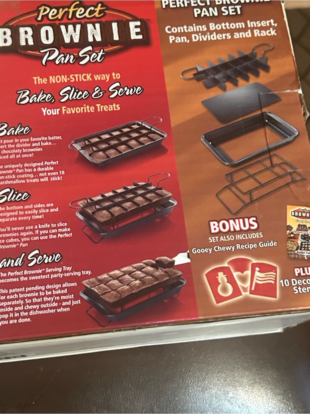 Brownie Pan Set — Red and White Non-Stick Bakeware - Picture 5 of 7